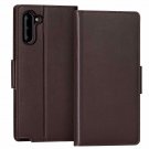 Case for Galaxy Note 10 Luxury Cowhide Leather Handmade Wallet Kickstand Brown