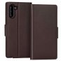 Case for Galaxy Note 10 Luxury Cowhide Leather Handmade Wallet Kickstand Brown