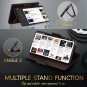 Case for Galaxy Note 10 Luxury Cowhide Leather Handmade Wallet Kickstand Brown