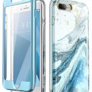 iPhone 7/8 Plus Case Full body Glitter multi layered shockabsorbent Bumper Blue