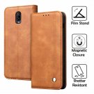 OnePlus 6T Wallet Case PU Leather Kickstand Card Slots Magnetic Closure Khaki