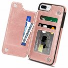 iPhone 7/8 Plus Case Wallet Slim Protective Card Slot Flip Folio Leather Rose