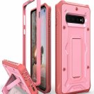 For Samsung Galaxy S10 Case Military Grade FullBody Rugged with Kickstand Pink