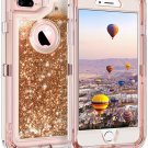 iPhone 7/8 Plus Case Protective Glitter Heavy Duty Protective TPU Light Coffee