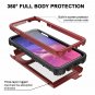 Case For Galaxy S10e Wallet Built in Screen Protector Card Holder Mirror Red
