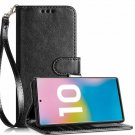 Samsung Galaxy Note 10 Case Wallet Kickstand Shockproof PU Leather Stylish Black