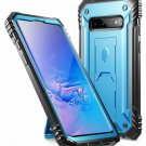 For Galaxy S10 Case Rugged  Kickstand Heavy Duty Military Grade Full Body Blue