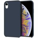 iPhone XR Case AntiSlip Liquid Silicone Gel Rubber Bumper Soft Microfiber Blue