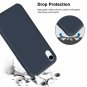 iPhone XR Case AntiSlip Liquid Silicone Gel Rubber Bumper Soft Microfiber Blue