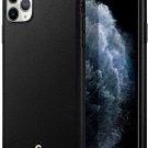 For Apple iPhone 11 Pro Max Case Smooth Leather Raised Bezels Protective Black