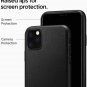 For Apple iPhone 11 Pro Max Case Smooth Leather Raised Bezels Protective Black