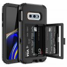 Case For Galaxy S10e Wallet Built in Screen Protector Card Holder Mirror Black