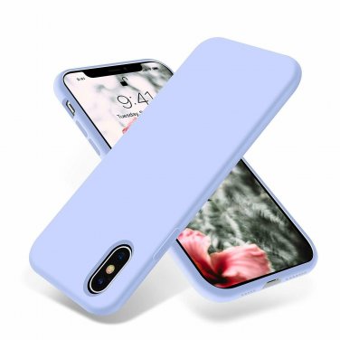 iPhone Xs Max Case Ultra Slim Fit Liquid Silicone Gel Cover Light Purple