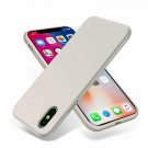 iPhone Xs Max Case Ultra Slim Fit Liquid Silicone Gel Cover White Stone