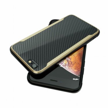 iPhone 6/6s Case Shockproof 12ft Drop Tested Carbon Fiber Case Lightweigh Gold