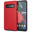 Case Galaxy S10 Dual Guard Protection Polycarbonate ENHANCED RUBBER GRIP  Red