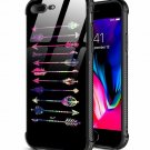 iPhone 7/8 Plus Slim Fit Tempered Glass Back Soft Silicone TPU Galaxy Arrow Love