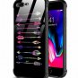 iPhone 7/8 Plus Slim Fit Tempered Glass Back Soft Silicone TPU Galaxy Arrow Love