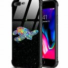 iPhone 7/8 Plus Slim Fit Tempered Glass Back Soft Silicone TPU Space Turtle
