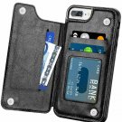 iPhone 7/8 Plus Case Wallet Slim Protective Card Slot Flip Folio Leather Black