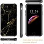 iPhone 7/8 Plus Slim Fit Tempered Glass Back Soft Silicone TPU Black Gold Marble