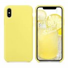 Case iPhone X/Xs Soft Liquid Silicone Slim Rubber Protective Microfiber Yellow