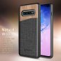 Galaxy S10 Plus Case Natural Wood Canvas Fabrics Heavy Duty Shockproof Hybrid