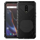 OnePlus 6T Case Hybrid Aluminum Alloy Metal Duty Soft Rubber Shockproof Black