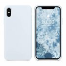 iPhone Xs Max Case Liquid Silicone Soft Rubber Protective Soft Microfiber Blue