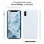 iPhone Xs Max Case Liquid Silicone Soft Rubber Protective Soft Microfiber Blue