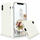 iPhone Xs Max Case Liquid Silicone Soft Rubber Protective Soft Microfiber Beige