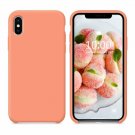 Case iPhone X/Xs Soft Liquid Silicone Slim Rubber Protective Microfiber Peach
