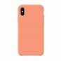 Case iPhone X/Xs Soft Liquid Silicone Slim Rubber Protective Microfiber Peach