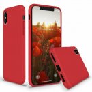 Case for iPhone X/Xs Liquid Silicone Shockproof Protective with Microfiber Red