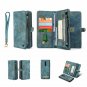 OnePlus 6T Case Leather Wallet Card Slots Holder Magnetic Shockproof Cover Blue,