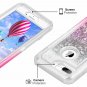 iPhone 7/8 Plus Case Protective Glitter 3D Quicksand Protective TPU Clear Pink