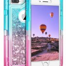 iPhone 7/8 Plus Case Protective Glitter 3D Quicksand Protective TPU Aqua Pink