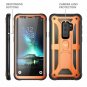 Galaxy S9 Plus Case Kickstand Builtin Screen Protector Shockproof Orange/Black