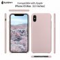 iPhone Xs Max Case Liquid Silicone Soft Rubber Protective Soft Microfiber Pink