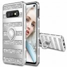 Galaxy S10e Case Glitter Ring Holder Grip Rhinestone Kickstand Diamond Silver