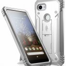 Google Pixel 3a Case Rugged Kickstand FullBody DualLayer Shockproof White