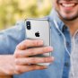 iPhone X/Xs Case Soft TPU Clear Stylish Cover AntiFalling Metal Silver White