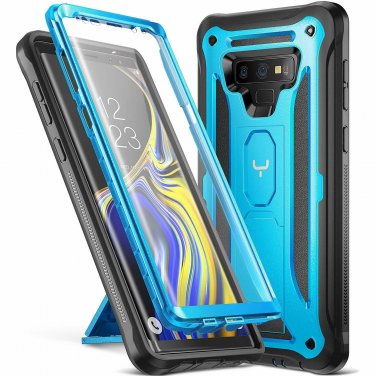 Galaxy Note 9 Case Kickstand Full Body Builtin Screen Protector Shockproof Blue