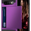 Case for Galaxy S10 Wallet Card Holder ID Slot Sliding Door Anti Scratch Purple