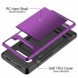Case for Galaxy S10 Wallet Card Holder ID Slot Sliding Door Anti Scratch Purple