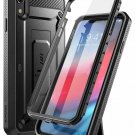 For iPhone XR Case with BuiltIn Screen Protector FullBody Rugged Holster Black