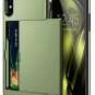 iPhone X/XS Wallet Case Card Holder Shell Heavy Duty Protection Shockproof Olive