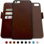 iPhone 6/6s Plus Case Wallet Magnetic Detachable ShockProof Vegan Leather Coffee