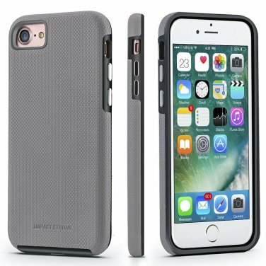 iPhone 7/8 case Impact Strong Dual Guard Protection Shock Absorbing Cover Slate