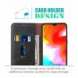 OnePlus 6T Case Wallet Case Premium Leather Kickstand Card Slots Magnetic Black